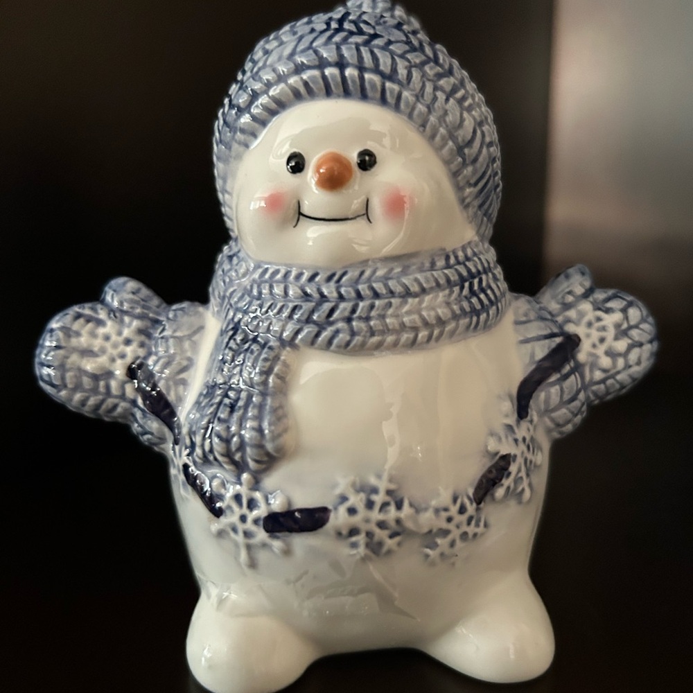 Snowman Figurines with Blue Accents - Picture 5 of 6